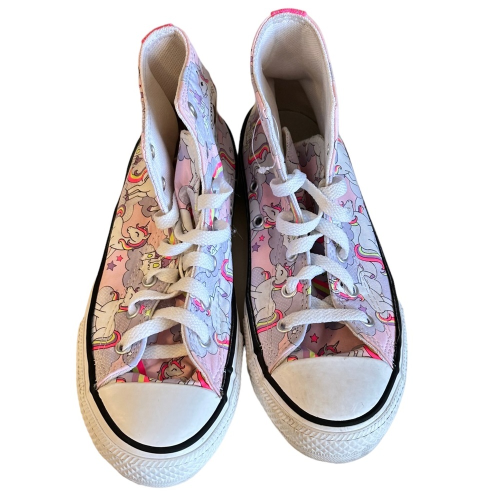 Converse Chuck Taylor All Star High Top Sneaker Neon Unicorn Kids Sz 4​ - Picture 2 of 9